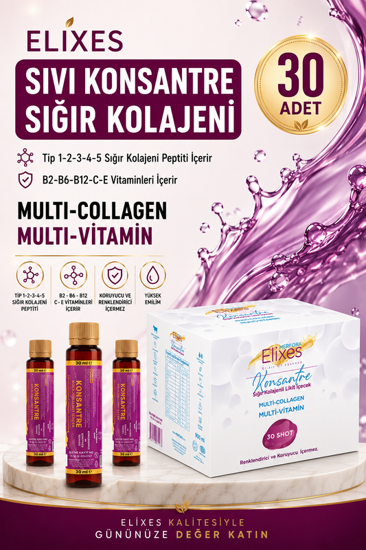 Elixes Likit Konsantre Sığır Kolajenli İçecek 30'lu Kutu