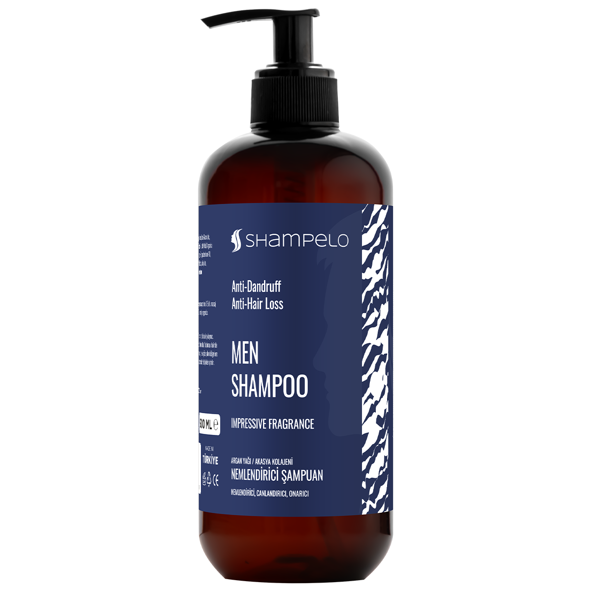 Shampelo Erkek Saç Şampuanı 500 ML Argan Yağlı Akasya Kolajenli Saç Bakım Şampuanı
