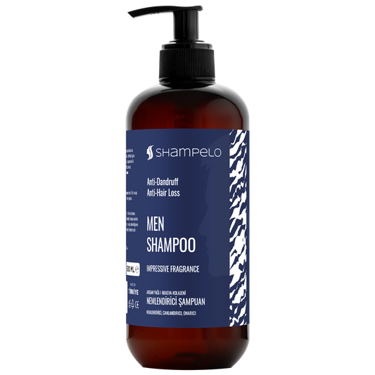 Shampelo Erkek Saç Şampuanı 500 ML Argan Yağlı Akasya Kolajenli Saç Bakım Şampuanı